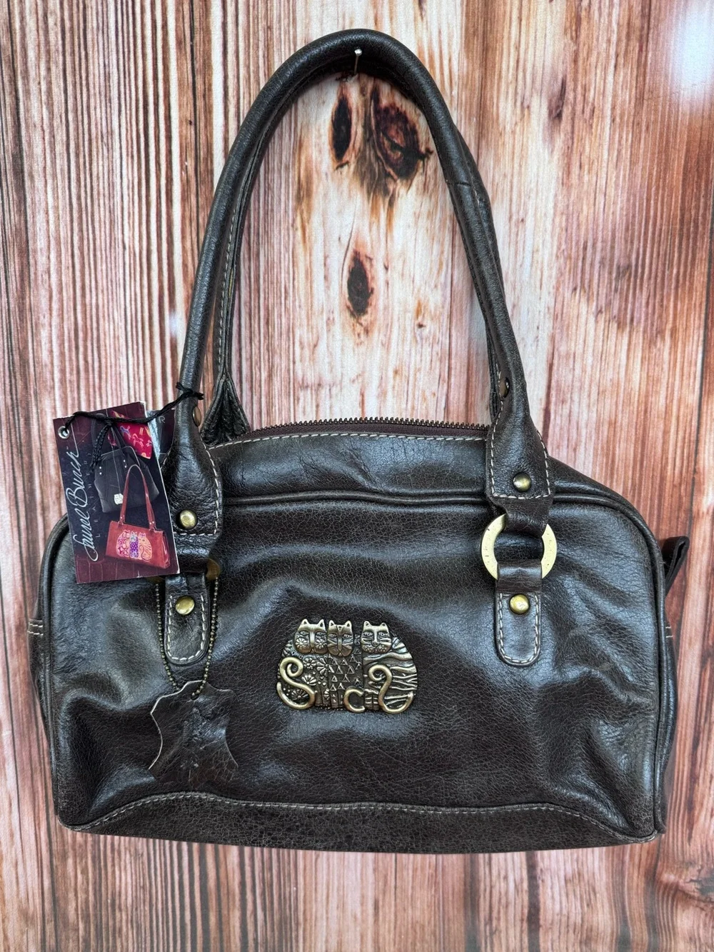 Laurel Burch Genuine Leather 3 Cats Bag - Picture 1 of 10